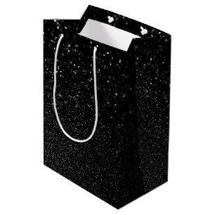 Sac Cadeau Moyen Faux Black Bokeh Parties scintillant Photo