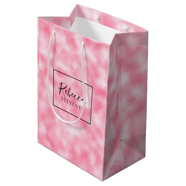 Sac Cadeau Moyen Faux Parties scintillant de fraises et de crème Mo (Dos Angle)