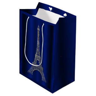 Sac Cadeau Moyen Faveur de mariage de Paris de Tour Eiffel d'argent