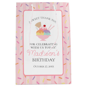 Sac Cadeau Moyen Faveurs d'anniversaire pour Sundae de Crème Glacée