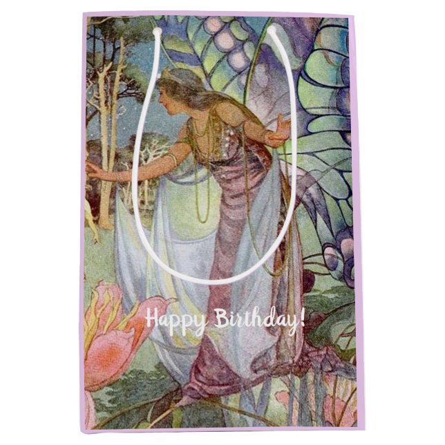 Sac Cadeau Moyen Fée vintage (Devant)