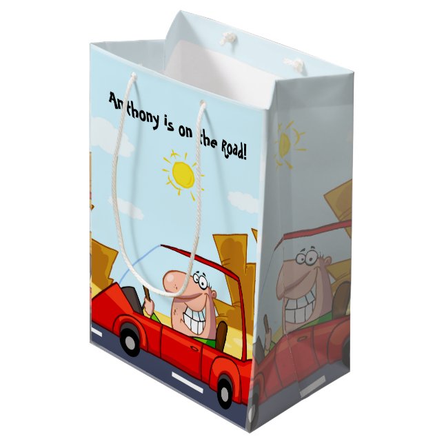 Sac Cadeau Moyen Félicitations au test de conduite (Devant Angle)