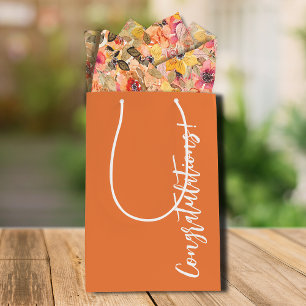 Sac Cadeau Moyen Félicitations Orange