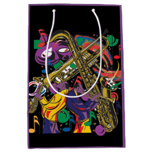 Sac Cadeau Moyen Fest bariolé de musique de la Nouvelle-Orléans