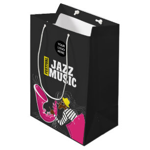 Sac Cadeau Moyen Festival de jazz coloré ajoutez un logo personnali