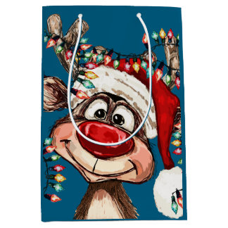 Sac Cadeau Moyen Festive Reindeer Christmas Shower Curtain
