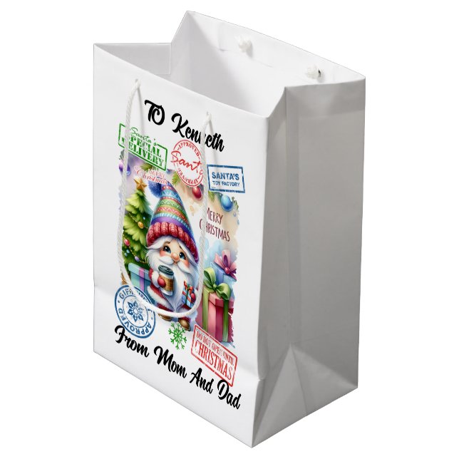 Sac Cadeau Moyen Festive Santa Sack With Holiday  (Devant Angle)