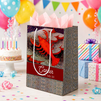 Sac Cadeau Moyen Fête d'anniversaire du signe du zodiaque Cancer le