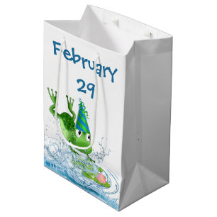 Sac Cadeau Moyen Fête d'anniversaire d'une année bissextile Grenoui