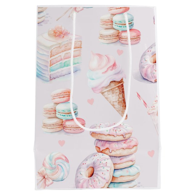 Sac Cadeau Moyen Fête d'anniversaire Pastel Sweets (Dos)