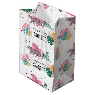 Sac Cadeau Moyen Fête d'anniversaire sauvage Jungle Animaux Anniver