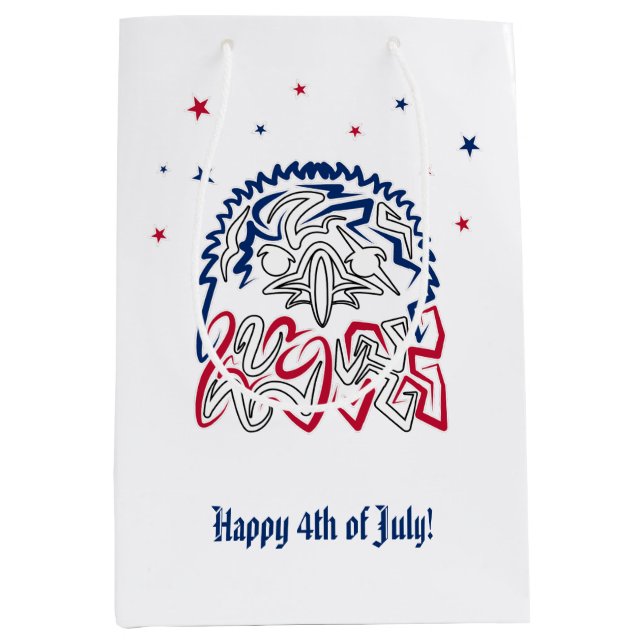 Sac Cadeau Moyen Fête de l'Indépendance Étoiles d'aigle américain (Devant)