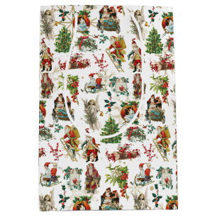 Sac Cadeau Moyen Fête de Noël vintage Retro
