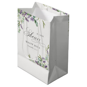 Sac Cadeau Moyen Fête des mariées de feuillage feuilleté Lavender E