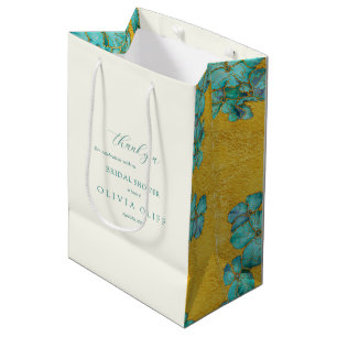 Sac Cadeau Moyen Fête des mariées Fleurs turquoises