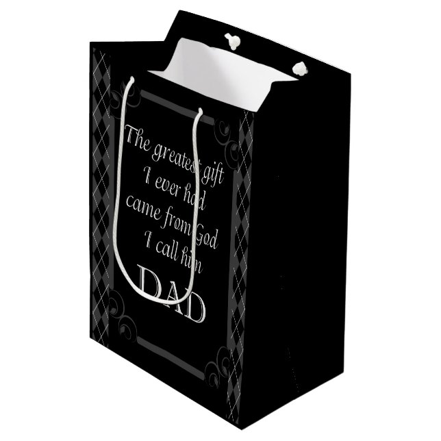 Sac Cadeau Moyen Fête des pères - Anniversaire "Plus grand cadeau I (Devant Angle)