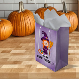 Sac Cadeau Moyen Fête d'Halloween pour sorcière pour enfants