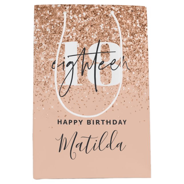 Sac Cadeau Moyen Fête moderne de 18e anniversaire de la parties sci (Devant)