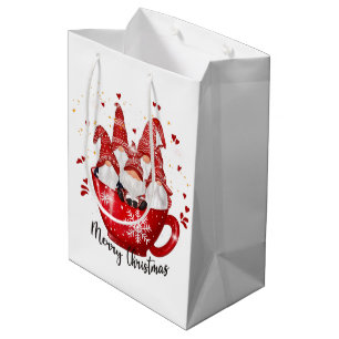 Sac Cadeau Moyen fête Noël gnomes Fête