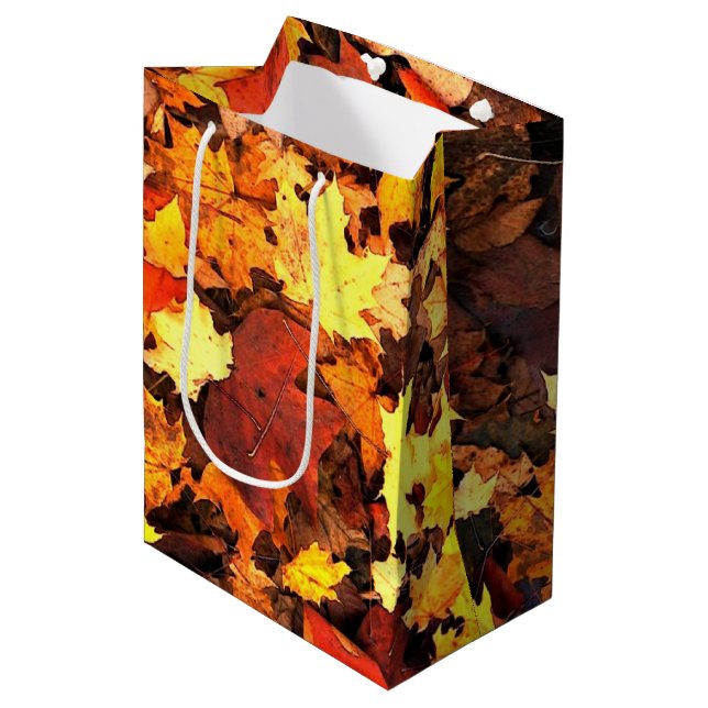 Sac Cadeau Moyen Feuillage d'automne, les couleurs d'automne (Devant Angle)
