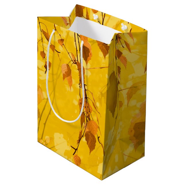 Sac Cadeau Moyen Feuilles d'automne 3 (Dos Angle)