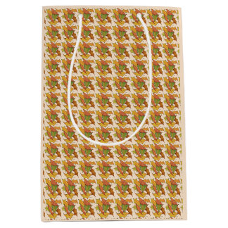 Sac Cadeau Moyen Feuilles d'automne colorées pour Thanksgiving Art