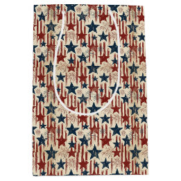 Sac Cadeau Moyen Feux d'artifice patriotiques Americana USA Étoiles