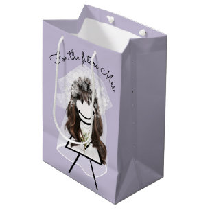 Sac Cadeau Moyen Fille bâton de mariée avec bouquet de pâquerettes