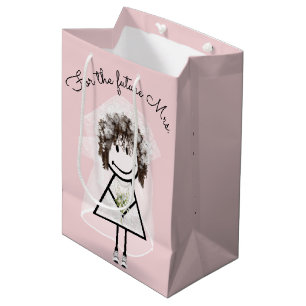 Sac Cadeau Moyen Fille Bâton Mariée En Robe De Dentelle Et Baskets