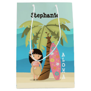 Sac Cadeau Moyen Fille de surfer hawaïenne