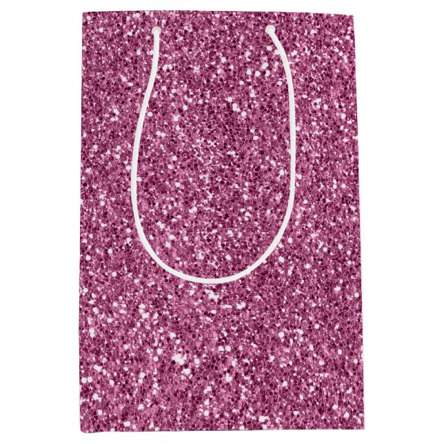 Sac Cadeau Moyen Fille Glitzy Parties scintillant rose (Devant)