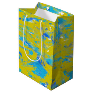 Sac Cadeau Moyen Fils jaunes, bleus et blancs