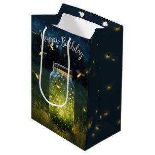 Sac Cadeau Moyen Fireflies D'Anniversaire Qui Jaillissent Dans Un J
