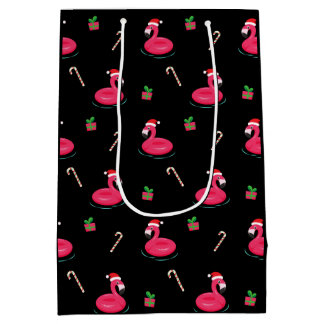 Sac Cadeau Moyen Flamant rose Noël