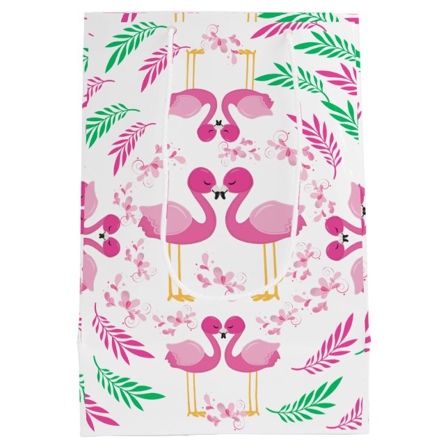 Sac Cadeau Moyen Flamant rose rose (Dos)