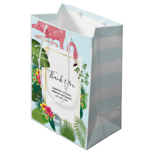 Sac Cadeau Moyen Flamant rose rose élégant Tropical Business