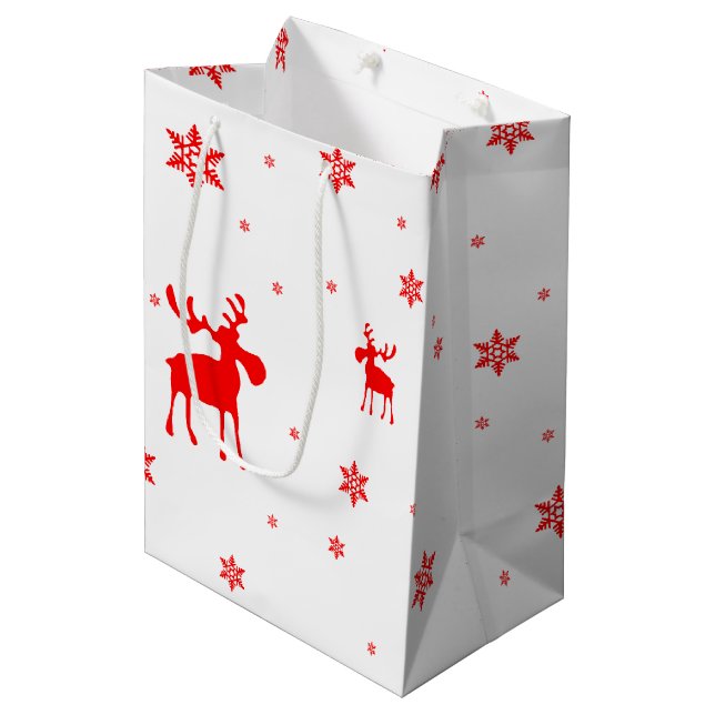Sac Cadeau Moyen Flèches de neige simples et modernes (Devant Angle)