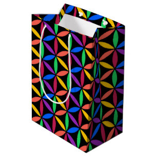 Sac Cadeau Moyen Fleur arc-en-ciel du Motif de vie