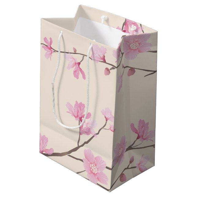 Sac Cadeau Moyen Fleur de cerisier (Dos Angle)