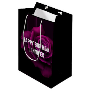 Sac Cadeau Moyen Fleur gothique violet-rouge rose