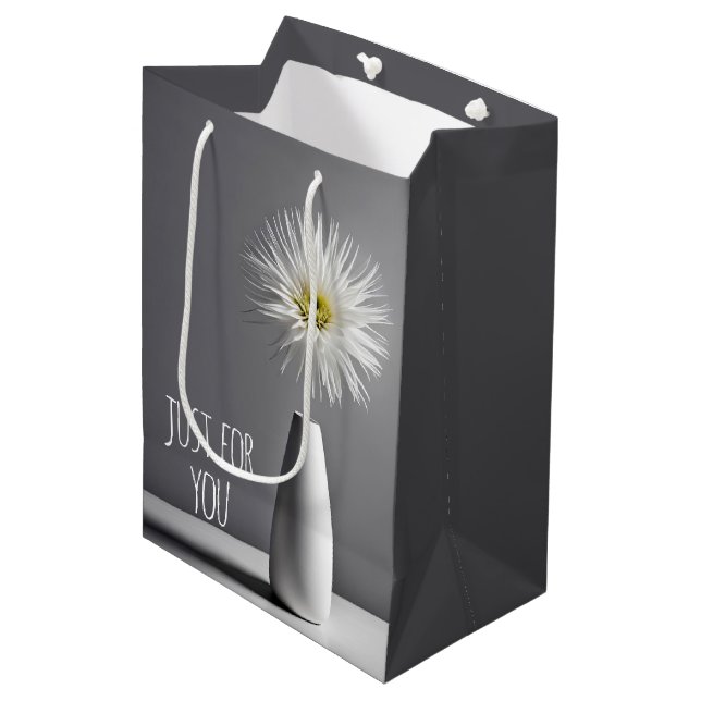 Sac Cadeau Moyen Fleur simple dans le vase (Devant Angle)