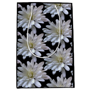Sac Cadeau Moyen Fleurs blanches motifs de marguerite