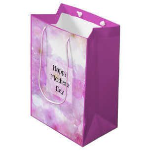 Sac Cadeau Moyen Fleurs de fleurs de cerisier rose Photo Fête des m