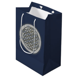 Sac Cadeau Moyen FLEURS DE VIE - Symbole de géométrie sacrée Art 1