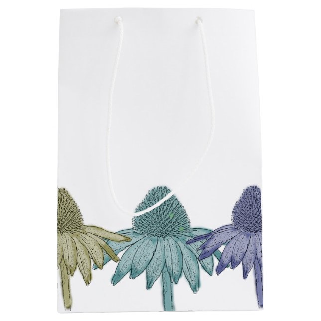Sac Cadeau Moyen Fleurs Susan aux yeux noirs (Devant)