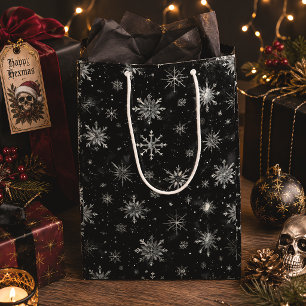 Sac Cadeau Moyen Flocon de neige gothique éffrayant de noël