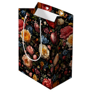 Sac Cadeau Moyen Floral Botanique Moody Black Dutch Fine Art Flower