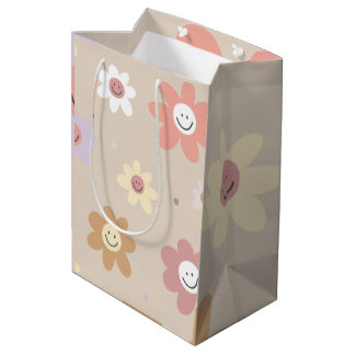 Sac Cadeau Moyen Flower Smiley Wrapping Paper