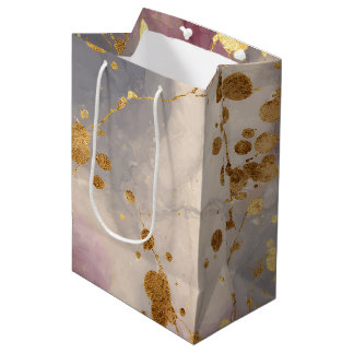 Sac Cadeau Moyen Fond d'éclaboussure d'encre Rose Gold