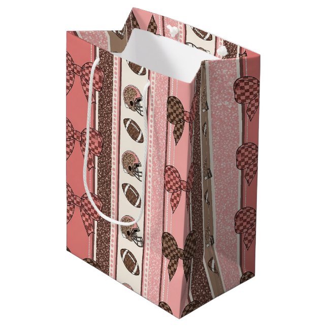 Sac Cadeau Moyen Football Coquette à motif léopard (2) (Devant Angle)